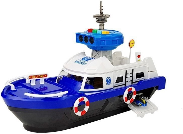 Zestaw LEAN Toys Łódź transportowa policyjna z autkami oraz ze światłami i dźwiękami 7424 (5908275999331) - obraz 5