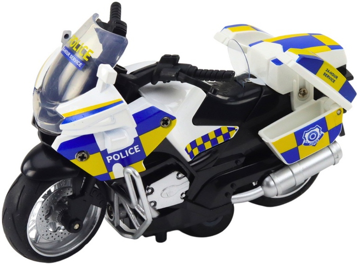 Іграшка LEAN Toys Поліцейський мотоцикл з фрикційним приводом на батарейках з вогнями та звуком 21059 (5905991036258) - зображення 3