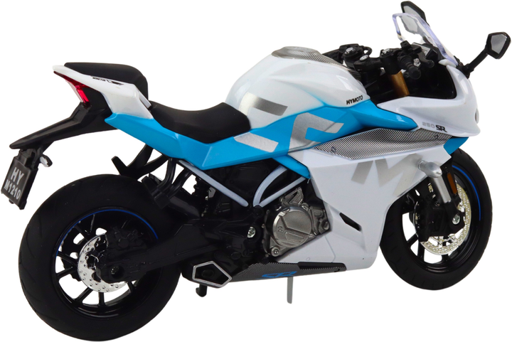 Zabawka LEAN Toys Motocykl sportowy metalowy ze światłami i dźwiękami 1:12 Biało-Niebieski 22613 (5905991049623) - obraz 4