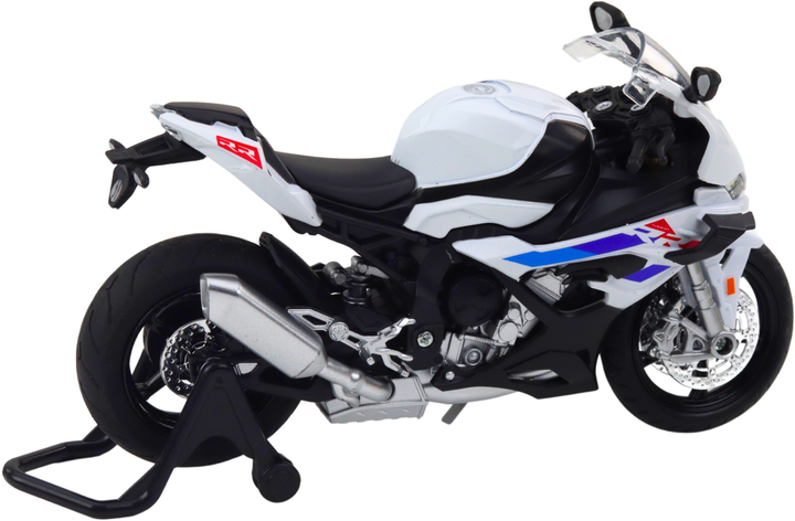 Zabawka LEAN Toys Motocykl S1000 sportowy metalowy ze światłami i dźwiękami 1:12 Biały 22625 (5905991049746) - obraz 3