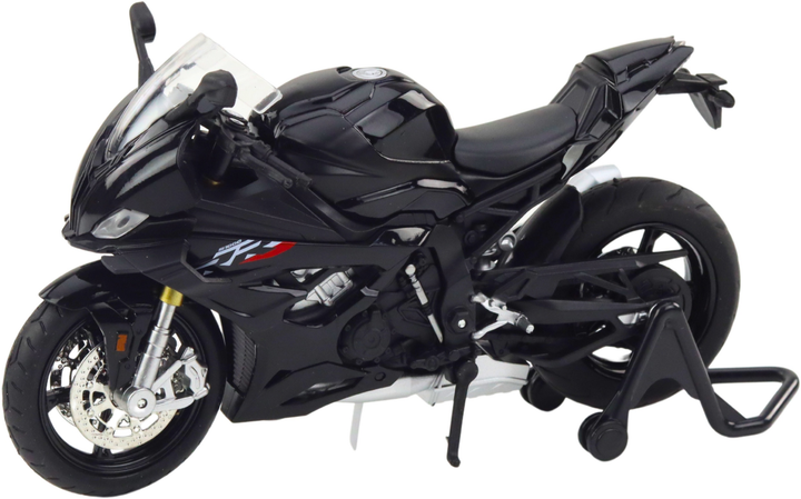 Zabawka LEAN Toys Motocykl S1000 sportowy metalowy ze światłami i dźwiękami 1:12 Czarny 22626 (5905991049753) - obraz 3