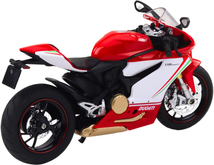 Zabawka LEAN Toys Motocykl sportowy metalowy ze światłami i dźwiękami 1:12 Czerwono-Biały 22621 (5905991049708) - obraz 4
