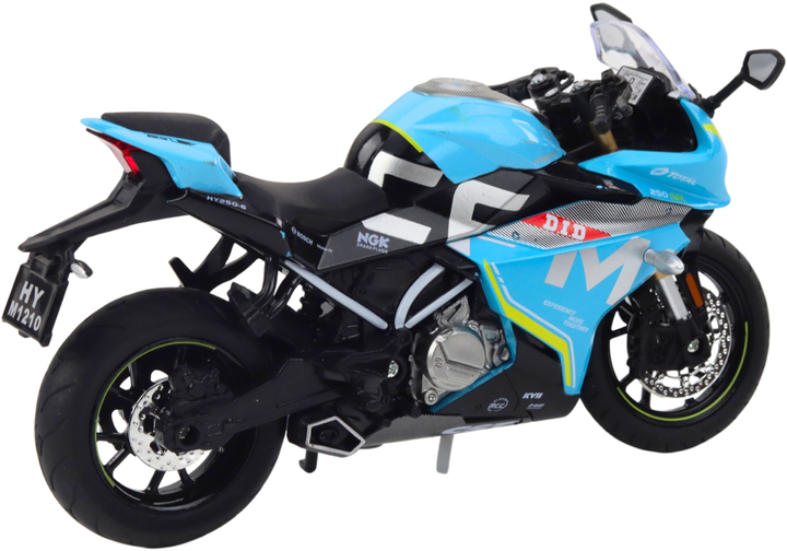Zabawka LEAN Toys Motocykl sportowy metalowy ze światłami i dźwiękami 1:12 Niebieski 22615 (5905991049647) - obraz 4