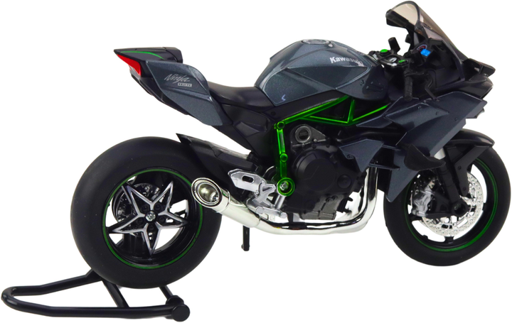 Zabawka LEAN Toys Motocykl sportowy metalowy ze światłami i dźwiękami 1:12 Szary 22603 (5905991049524) - obraz 4