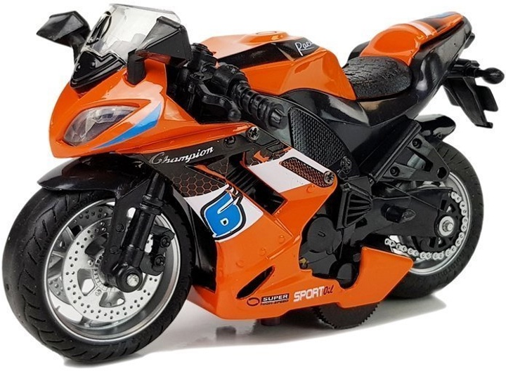 Zabawka LEAN Toys Motocykl z napędem frykcyjnym i dźwiękiem 1:14 Pomarańczowy 5960 (5908275997108) - obraz 3
