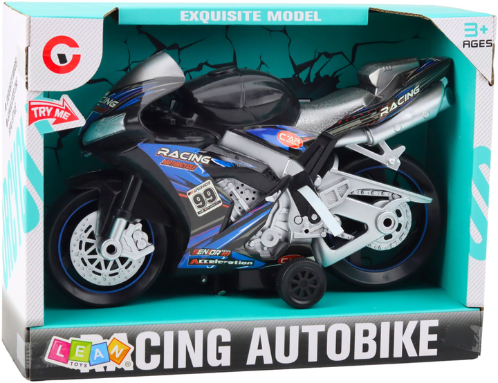 Іграшка LEAN Toys Гоночний автомобіль з приводом, світлом і звуками Чорно-синій 24213 (5905991053590) - зображення 1
