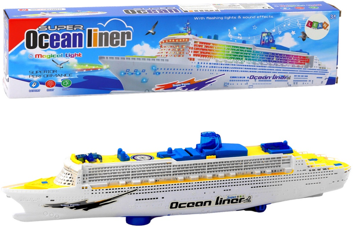 Zabawka LEAN Toys Statek pasażerski wycieczkowy jeżdżący ze światłami i dźwiękami 17861 (5905991007111) - obraz 2