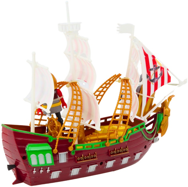 Zestaw LEAN Toys Statek romański z katapultą i palmami oraz ze światłami i dźwiękami + Rzymianie 18963 (5905991020141) - obraz 4