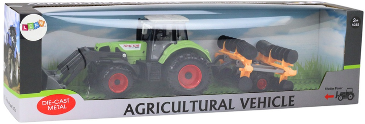 Traktor rolniczy LEAN Toys Koparka z broną talerzową i z napędem Zielony 19690 (5905991010654) - obraz 1