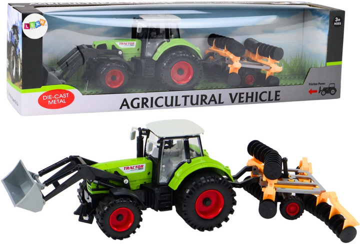Traktor rolniczy LEAN Toys Koparka z broną talerzową i z napędem Zielony 19690 (5905991010654) - obraz 2