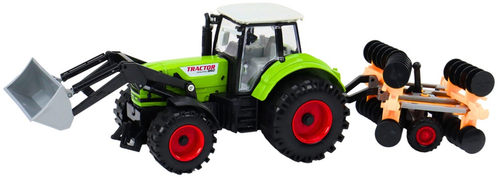Traktor rolniczy LEAN Toys Koparka z broną talerzową i z napędem Zielony 19690 (5905991010654) - obraz 3