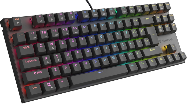 Клавіатура дротова Genesis Thor 303 TKL RGB Outemu Brown Black (5901969444568) - зображення 1
