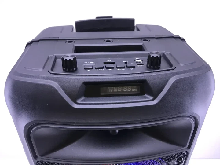 Колонка музична портативна Bluetooth ZQS 8211 (6) 8217 USB з мікрофоном цифровий дисплей пульт ДУ чорний - зображення 5