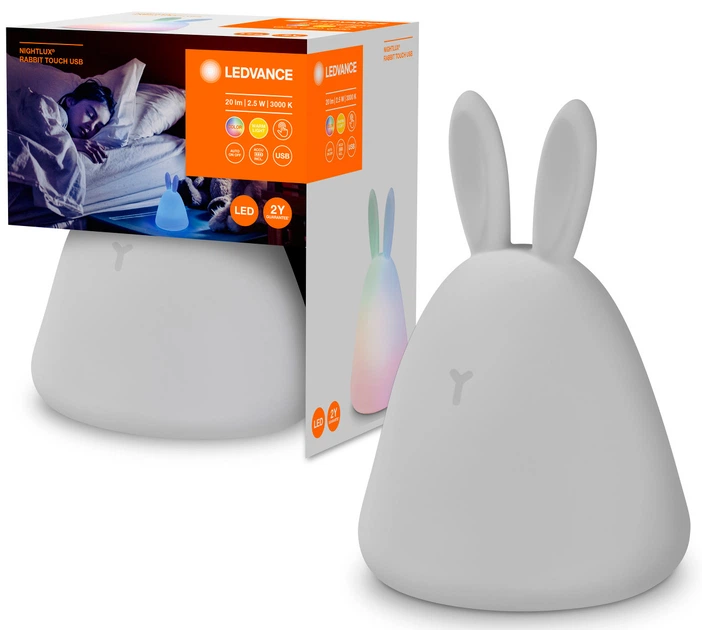 Нічник LEDVANCE NIGHTLUX TOUCH LED 2.5W Rabbit USB RGBW 4058075602113 - Фото 2 Нічник LEDVANCE NIGHTLUX TOUCH LED 2.5W Rabbit USB RGBW 4058075602113 - изображение 2