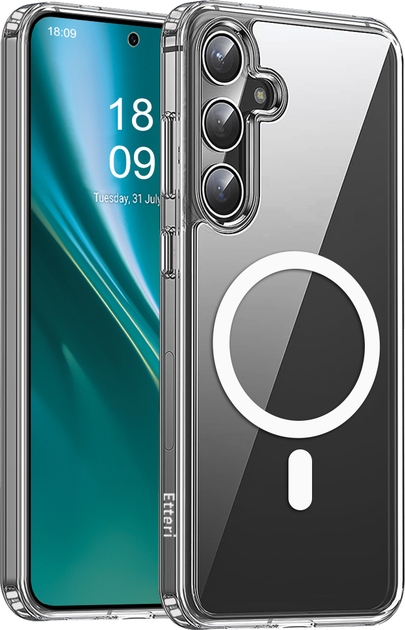 Etui plecki Etteri Hybrid Mag do Samsung Galaxy S25 Transparent (5907504513232) - obraz 1