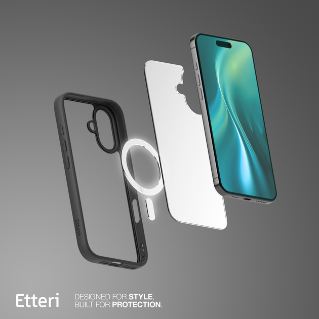 Etui plecki Etteri Matt Mag do Apple iPhone 16 Black (5907457798724) - obraz 7