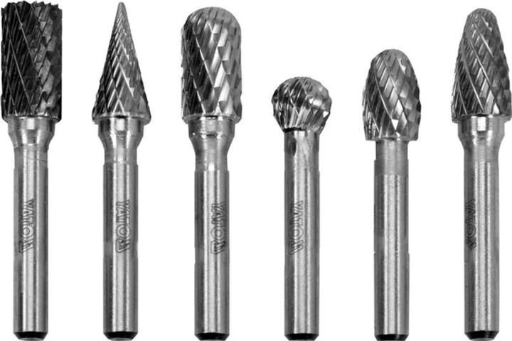 Frezki o różnych kształtach z węglika wolframu YATO Ø 10 mm z wrzecionem Ø 6 mm 6 szt YT-61729 (5906083070587) - obraz 2