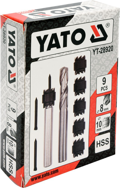 Набір для висвердлювання точкового зварювання YATO 9 шт. (YT-28920) - зображення 6