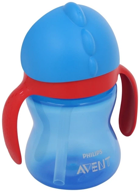 Kubek Philips AVENT z słomką i uchwytami 9m+ 200 ml Niebieski SCF796/01 (8710103781899) - obraz 2