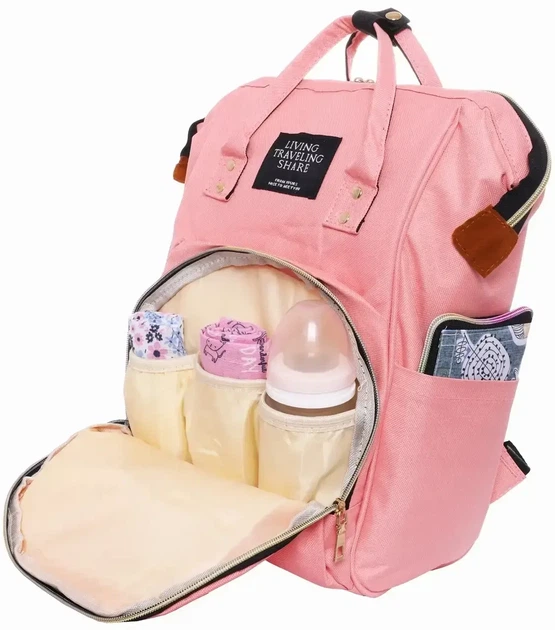 Сумка-рюкзак для мам Mom Bag Рожева - Фото 5 Сумка-рюкзак для мам Mom Bag Рожева - зображення 5