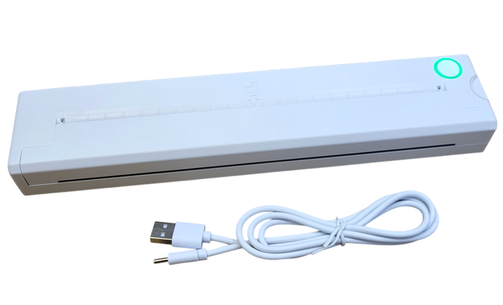 Термо принтер A4 портативный аккумуляторный 2000mAh Bluetooth без чернильная беспроводная печать документов тату через мобильное приложение APP Portable Thermal Printer UKC A4XE белый - изображение 2