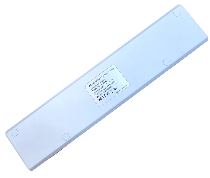 Термо принтер A4 портативный аккумуляторный 2000mAh Bluetooth без чернильная беспроводная печать документов тату через мобильное приложение APP Portable Thermal Printer UKC A4XE белый - изображение 3