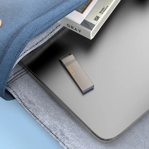 Флеш накопитель USB Hoco UD13, 256GB, USB 3.2, металлический, gray - Фото 5 Флеш накопитель USB Hoco UD13, 256GB, USB 3.2, металлический, gray - изображение 5