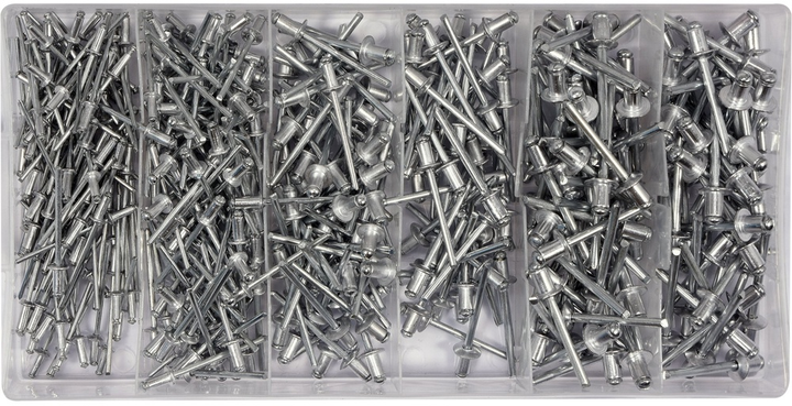 Nity aluminiowe YATO 2.4, 3.2, 4, 4.8 x 6.4 mm 400 szt. (YT-36420) - obraz 1