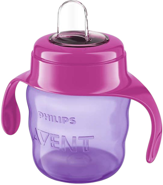Чашка непроливайка Philips AVENT з носиком і ручками 6м+ 200 мл Фіолетова SCF551/03 (8710103854364) - зображення 2