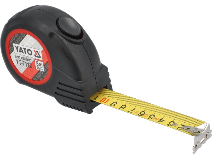 Miara zwijana YATO z nylonową powłoką i magnesami 8 m x 25 mm (YT-7112) - obraz 2