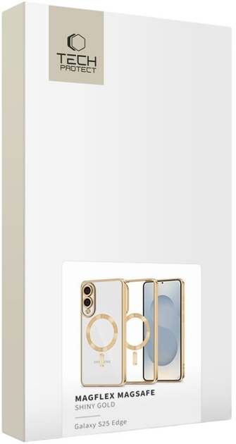Etui Tech-Protect Magflex Magsafe do Samsung Galaxy S25 Edge Shiny Gold (5906302363711) - obraz 2