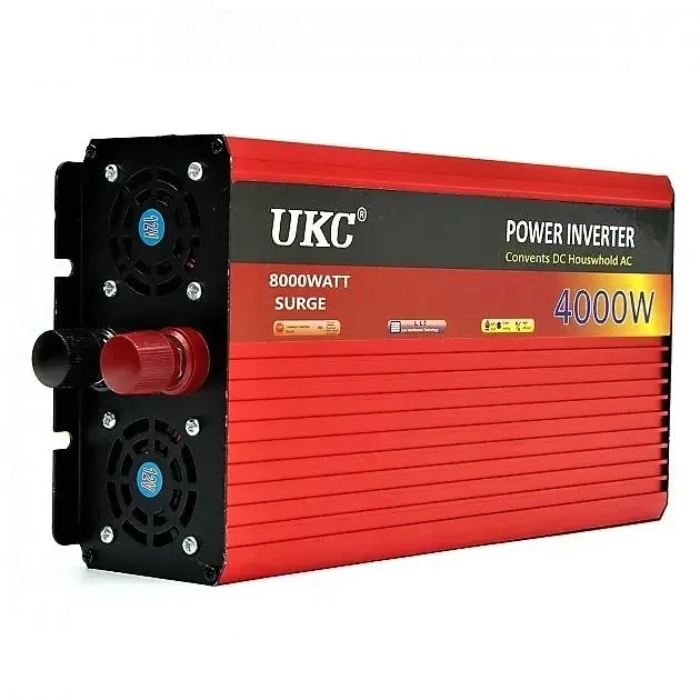 Інвертор напруги Power Inverter 4000W 12V → 220V з вентиляцією та захистами — для авто, дому та генераторів - Фото 3 Інвертор напруги Power Inverter 4000W 12V → 220V з вентиляцією та захистами — для авто, дому та генераторів - зображення 3