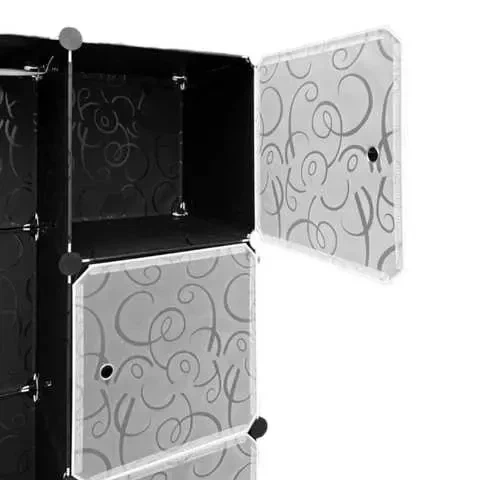 Складана пластикова шафа-органайзер Storage Cube Cabinet МР 26-31, чорна, 6 секцій, 74×37×110 см - зображення 3
