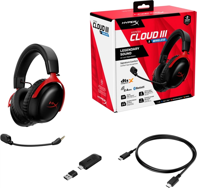 Навушники HyperX Cloud III S Wireless Black-Red (A59Z0AA) - зображення 9