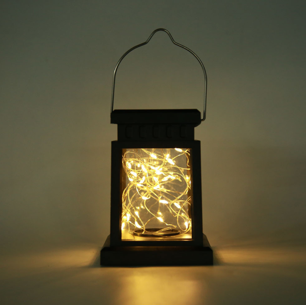 Садовий LED-ліхтар на сонячній батареї, підвісний вуличний світильник IP65, тепле світло - зображення 8