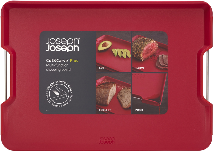 Deska Joseph Joseph L Cut&Carve Plus Czerwona (5028420005110) - obraz 1