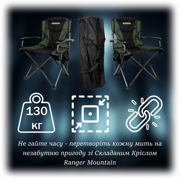 Крісло складане Ranger Mountain (RA2239) - Фото 2 Крісло складане Ranger Mountain (RA2239) - зображення 2