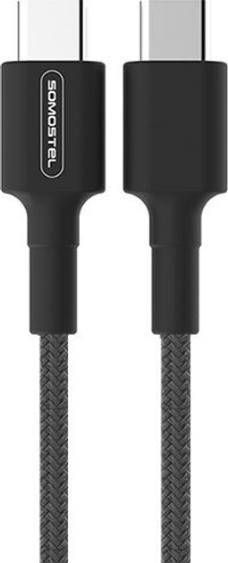 Kabel Somostel USB-C - USB-C 18W PD 3.6A 1 m Black (5902012969649) - obraz 1
