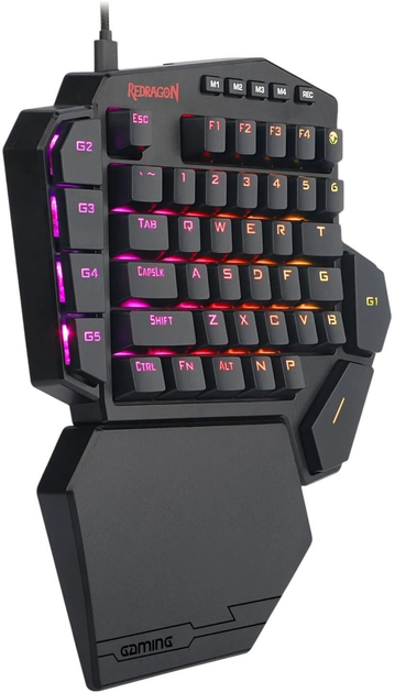 Klawiatura przewodowa Redragon K585 DITI One-Handed RGB Black (6950376774385) - obraz 2