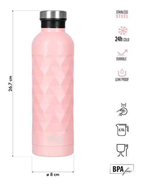 Туристична пляшка Nils Camp NC3805 750 мл Рожева (5908261682568) - зображення 5