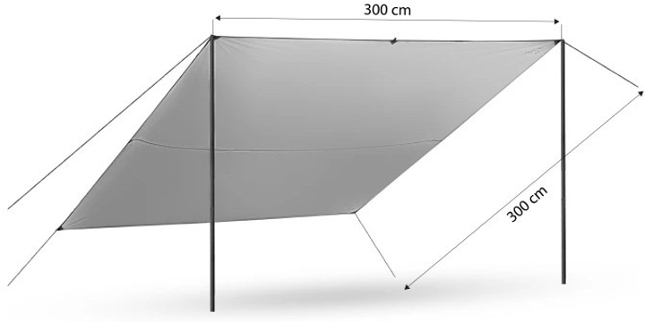 Тент для кемпінгу Nils Camp NC17107 300 x 300 см Green (5908261683459) - зображення 6