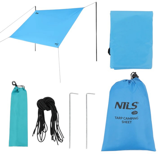 Тент для кемпінгу Nils Camp NC17111 230 x 140 см Blue (5908261683527) - зображення 6