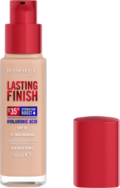 Тональна основа Rimmel Lasting Finish Hydration Boost 35H Spf20 зволожувальна 010 Rose Ivory 30 мл (3616304825026) - зображення 2