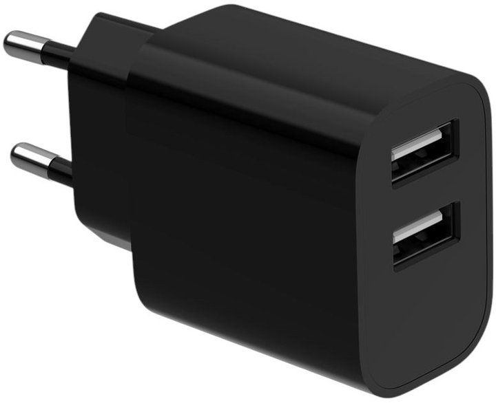 Ładowarka sieciowa Gembird 2 x USB-A 5V 2.4 A Black (TA-UC-2A12-01-BK) - obraz 2