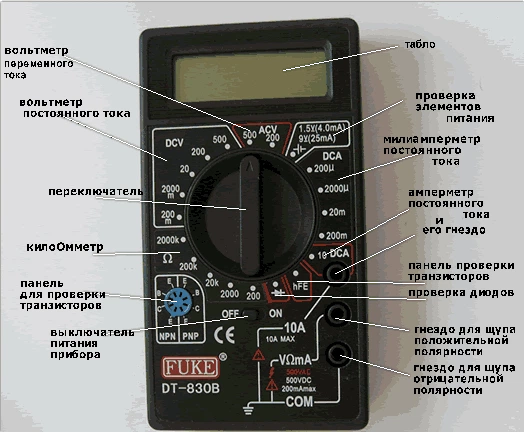 Цифровий мультиметр з індикатором с защитой от перегрузок DT 830B цифровой вольтметр тестер + Щупы 9V - Фото 6 Цифровий мультиметр з індикатором с защитой от перегрузок DT 830B цифровой вольтметр тестер + Щупы 9V - изображение 6