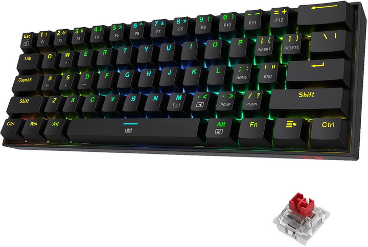 Klawiatura przewodowa Redragon K630 DragonBorn RGB Black (6950376705426) - obraz 1