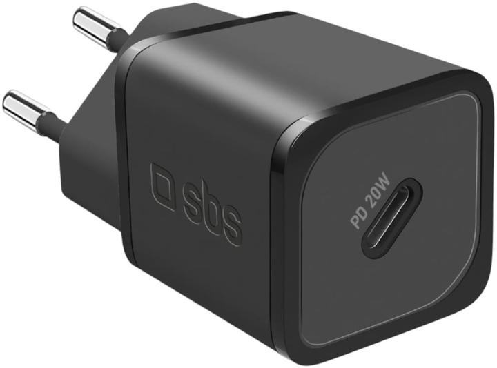 Мережевий зарядний пристрій SBS 20W GaN PD USB-C Black (TETRGAN1C20W) - зображення 1