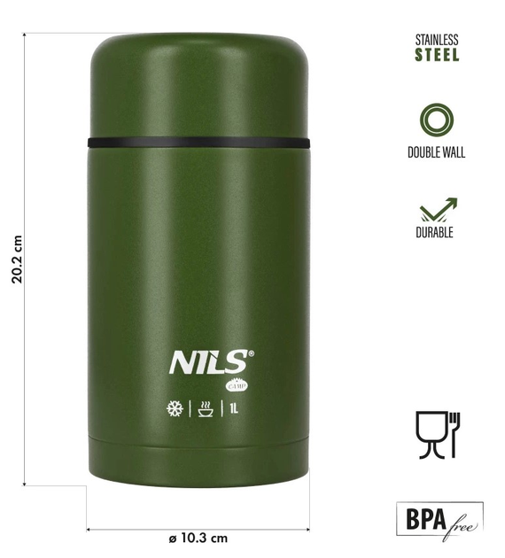 Termos obiadowy NILS CAMP NC3802 1000 ml Zielony (5908261682483) - obraz 7