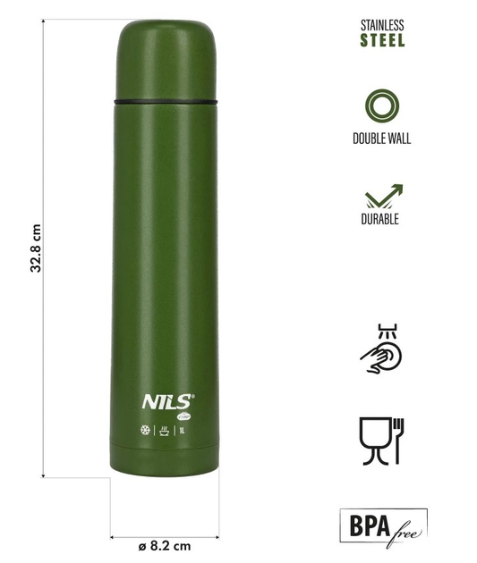 Термос туристичний NILS CAMP NC3804 1000 мл Зелений (5908261682544) - зображення 7