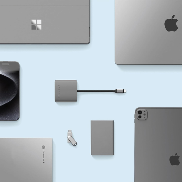 USB-хаб Satechi 4-Port USB-C Hub with PD Space Grey (ST-H4CPDM) - зображення 5